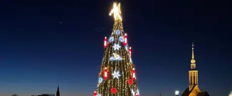 Der Weihnachtsbaum der Dortmunder Weihnachtsstadt im Jahr 2021.