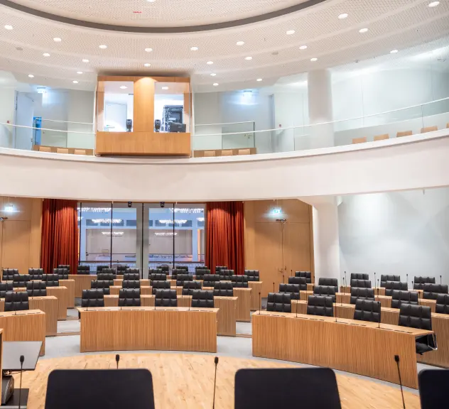 Der neue Ratssaal im Dortmunder Rathaus bei der Neueröffnung.