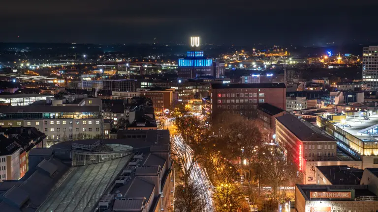 Skyline von Dortmund bei Nacht