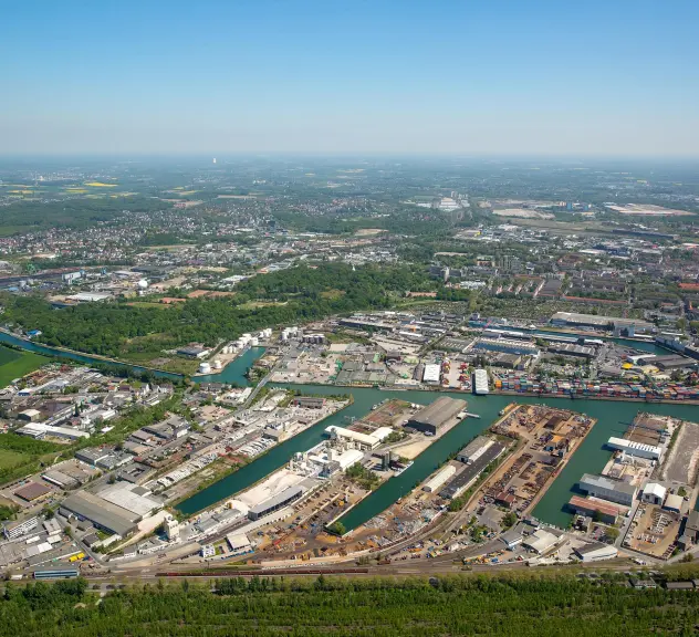 Luftaufnahme vom Dortmunder Hafen