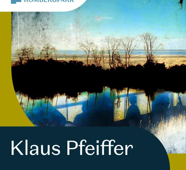 Grün/Blaue Grafik zur Ausstellung von Klaus Pfeiffer