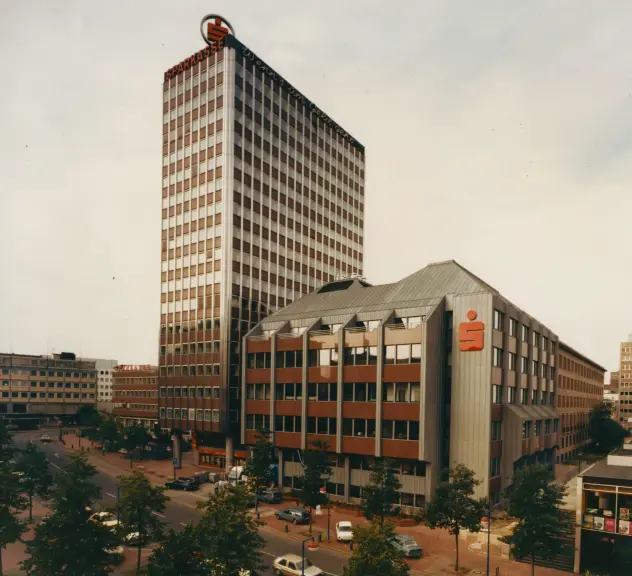 Hochhaus der Sparkasse Dortmund am Freistuhl 2 im Jahr 1985